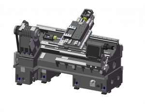 Horizontal inclined bed lathe