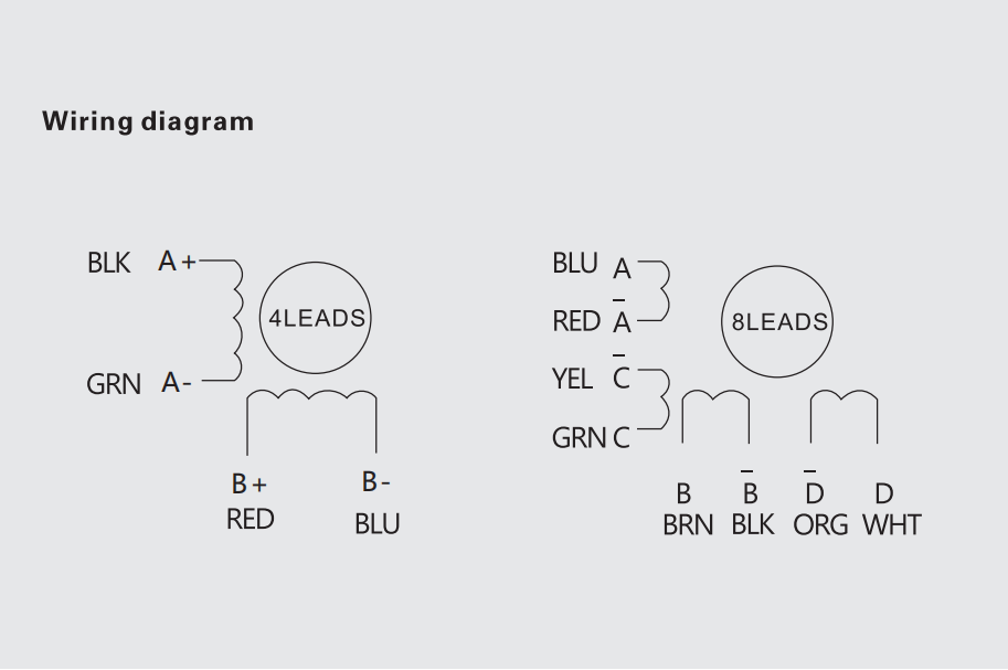 G-3-3 42 series two-phase stepping motor wiring diagram